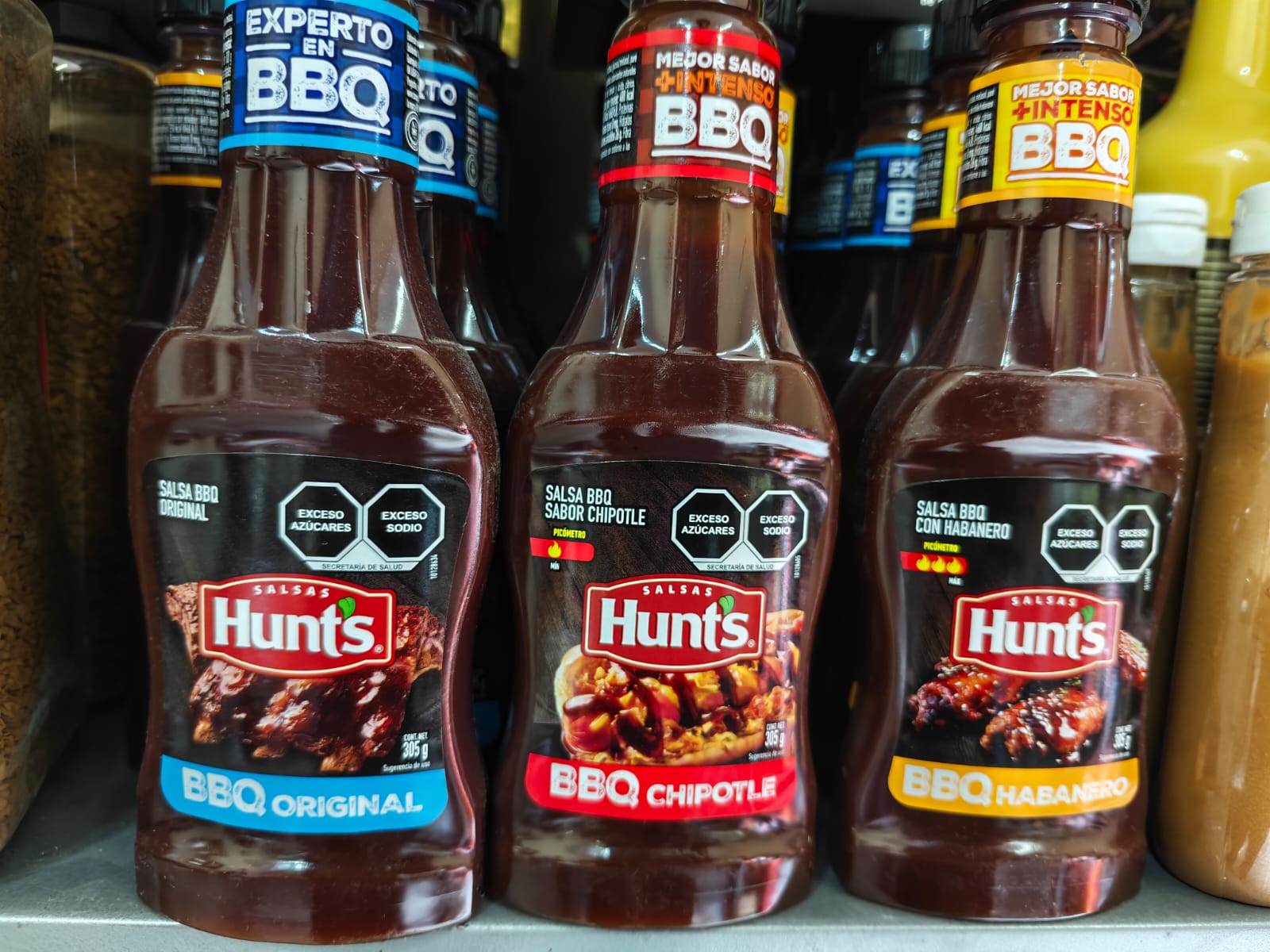 Salsa BBQ Hunts Surtida (Original, Chipotle y Habanero)